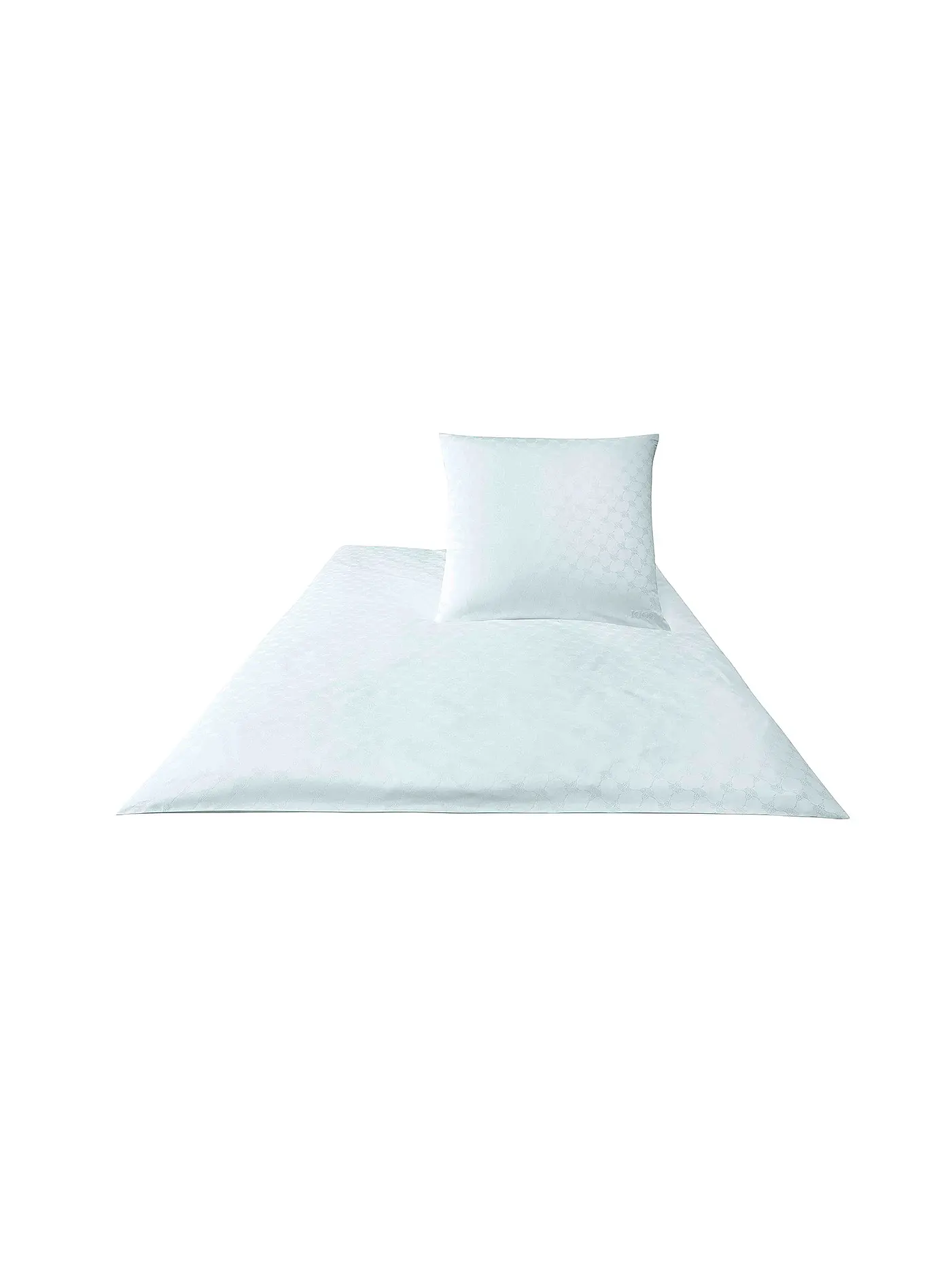 JOOP | Satin Bettwäsche Cornflower 70x90cm / 140x220cm Silber | weiss